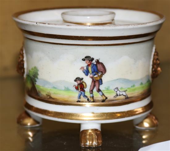 An English porcelain inkwell